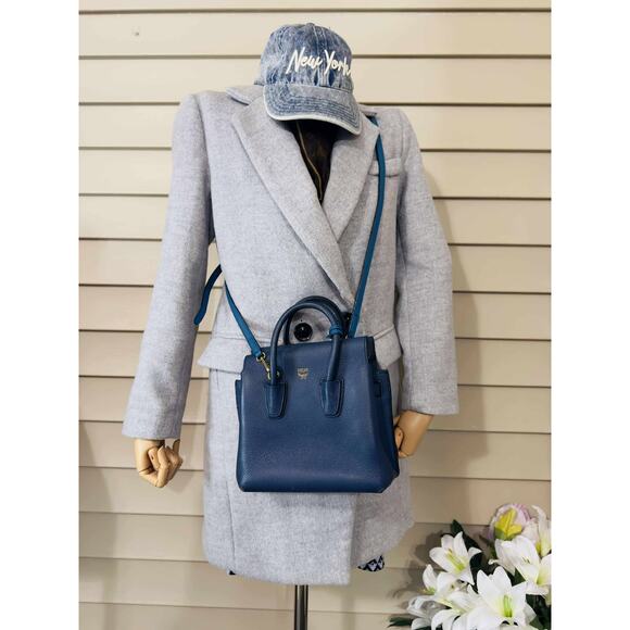 MCM Mini Milla Park Avenue Tote Bag - Navy - Picture 13 of 14